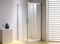Semi-frameless shower enclosures, shower door