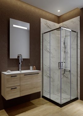 Atman corner shower enclosures two sliding doors open and two fixed glass with 6mm clear tempered glass shower cubicle chromed profile